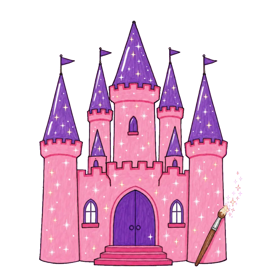 Château rose et violet